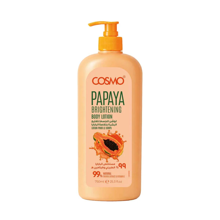 PAPAYA BODY LOTION 99% NATURAL – 750ML (ARABIC LABEL)  (COSMO SERIES)